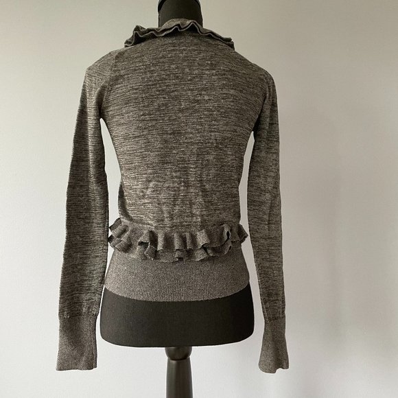 J.CREW Ruffled Gray Sweater - Picture 2 of 4